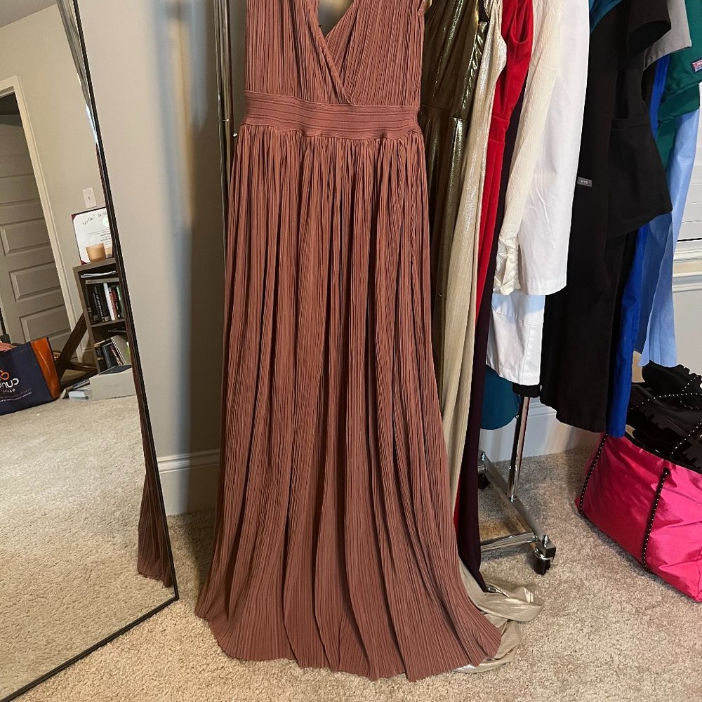 Rose  Flowy Floor Length Gown